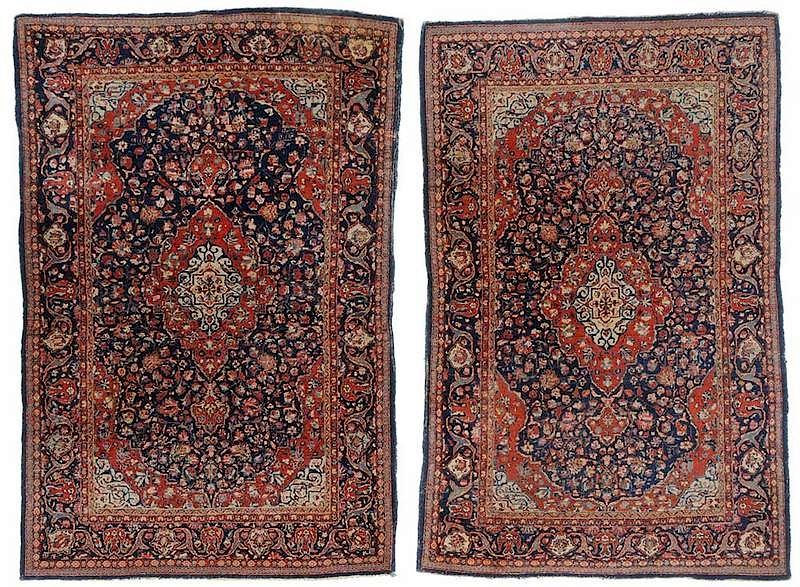 Appraisal: Near Pair Kashan Rugs Persian early to mid th century