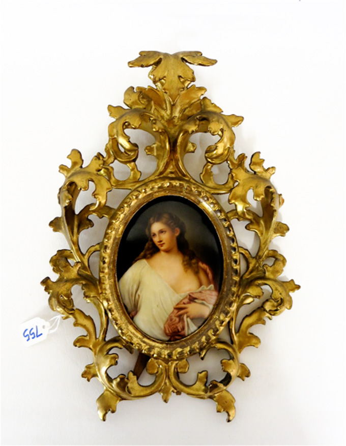 Appraisal: TH CENTURY PORCELAIN PLAQUE La Flora after Titian Italian -