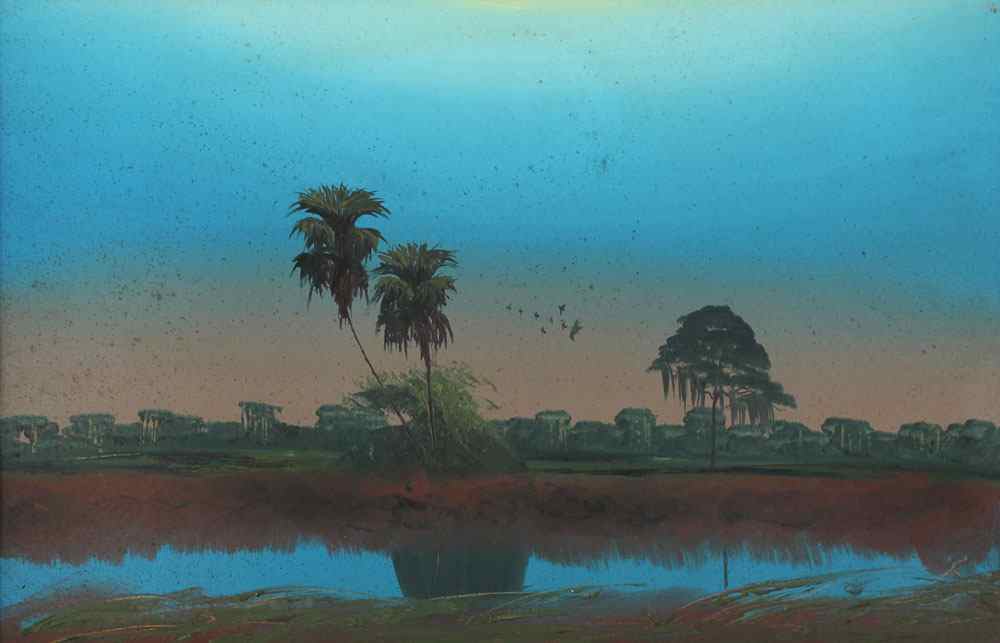 Appraisal: HAIR Alfred attributed American th Century Florida Highwaymen sawgrass scene