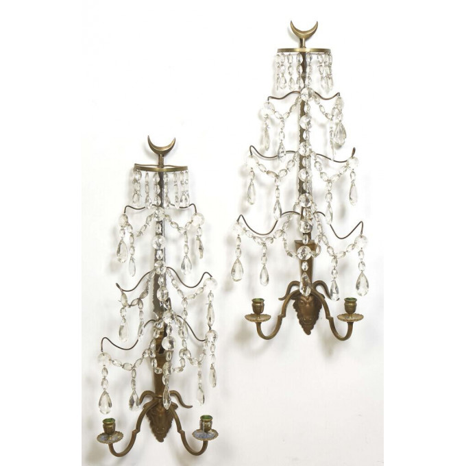 Appraisal: Pair of Fine Swedish Two Light Sconces th c with