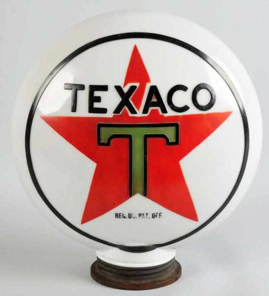 Appraisal: One-Piece Texaco Gas Globe Very heavily embossed Very clean and