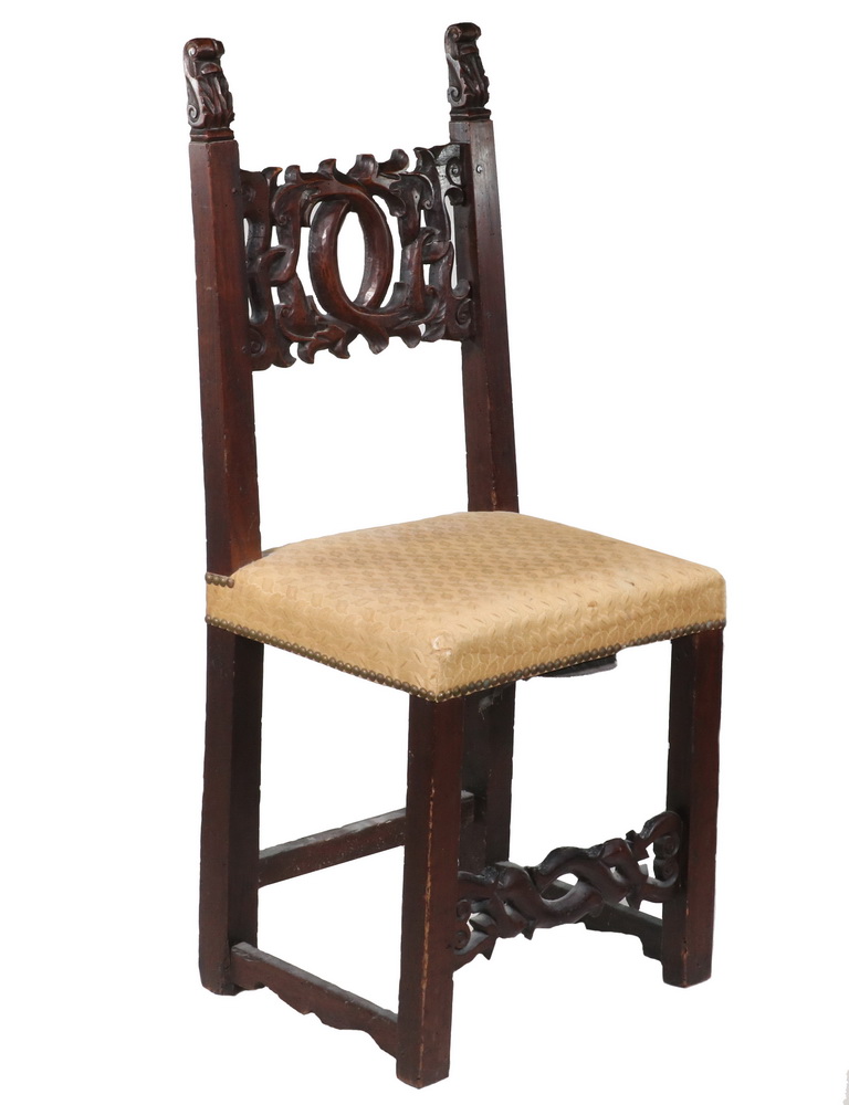 Appraisal: LOUIS XIV CHAIR th c French Carved Walnut Chair with