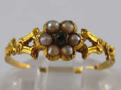 Appraisal: A yellow metal tests carat gold seed pearl ring size