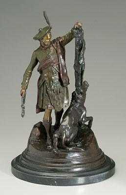 Appraisal: Bronze after P J Mene Scottish hunter with the kill