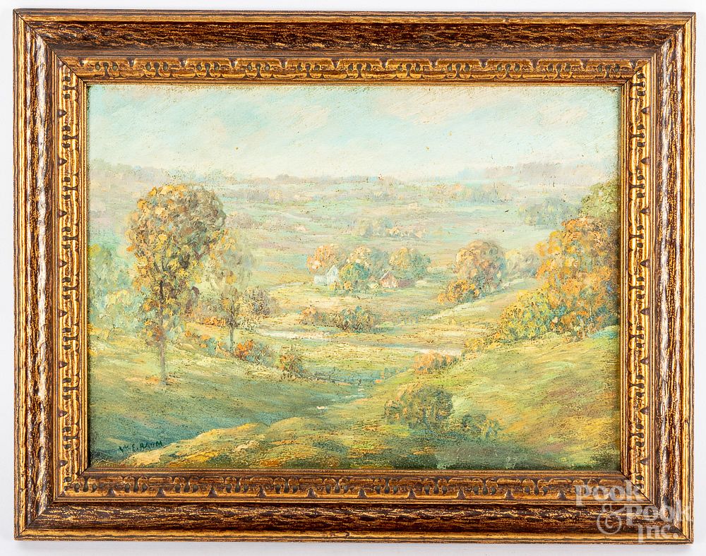 Appraisal: Oil on board impressionist landscape Oil on board impressionist landscape