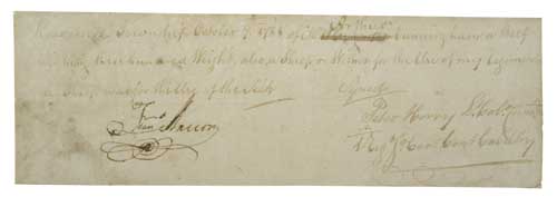 Appraisal: AMERICAN REVOLUTION MARION FRANCIS Document Signed receipt for provisions taken