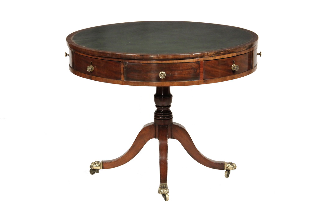 Appraisal: RENT OR DRUM TABLE - Classical Revival Round Table early