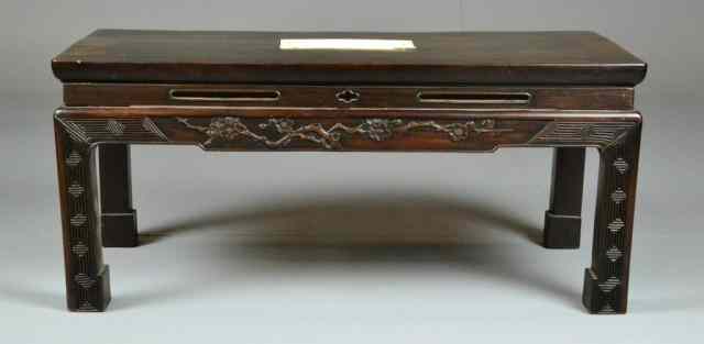 Appraisal: A Fine Chinese Rosewood Inlaid Ivory TableA small scale table