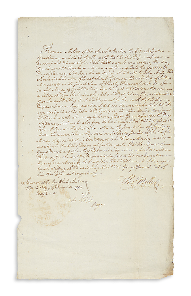 Appraisal: SAINT KITTS AND NEVIS Wilkes John Document ordering the attachment