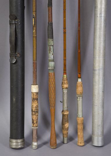 Appraisal: Collection of Four Early Fishing Poles including a Heddon Dowagiac