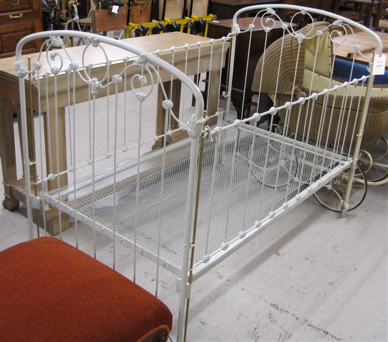 Appraisal: LATE VICTORIAN IRON BABY CRIB American early th century restored