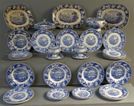 Appraisal: Wedgwood blue and white part dinner service comprising three shaped