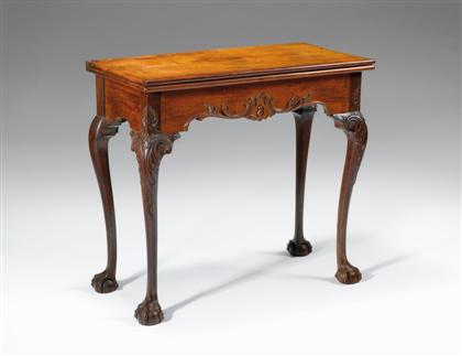 Appraisal: The Francis-Fisher-Coxe Chippendale carved mahogany card table carving attributed to