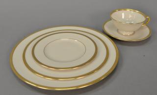 Appraisal: Lenox Tuxedo china dinner set setting for sixteen including dinner