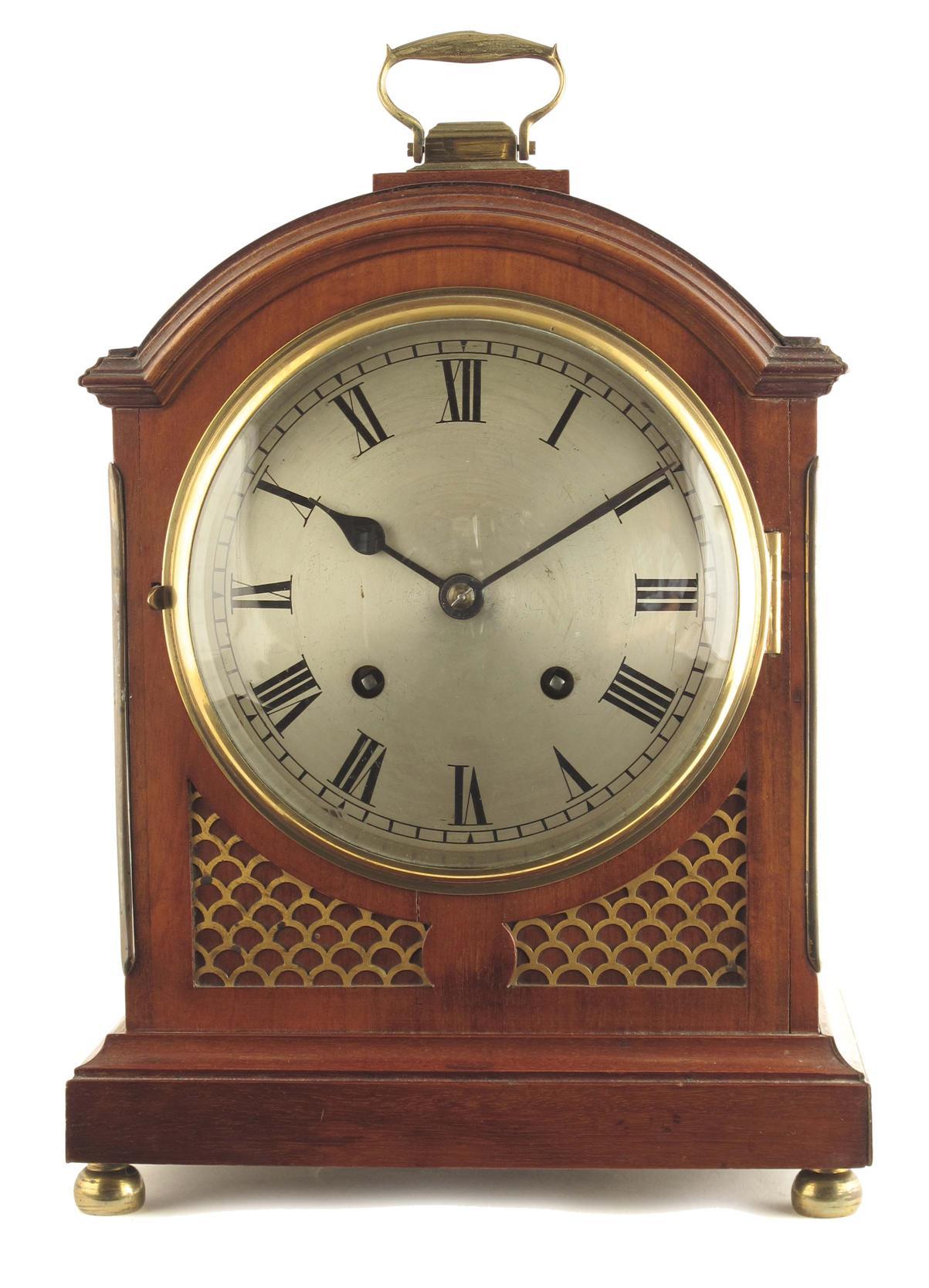 Appraisal: A mahogany and brass mounted bracket clock