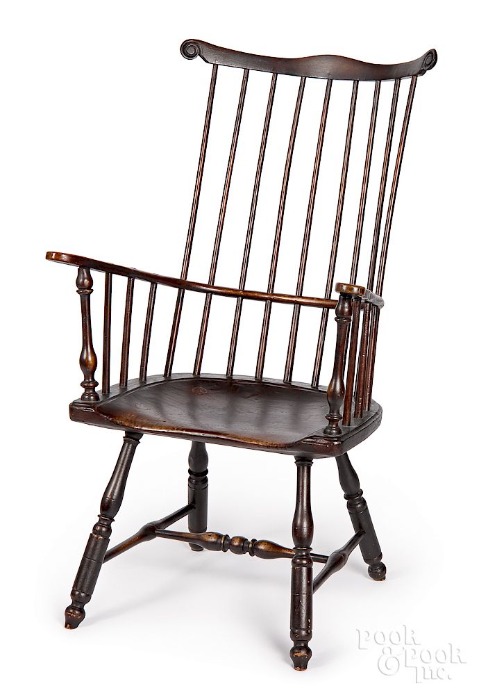 Appraisal: Pennsylvania combback Windsor armchair Pennsylvania combback Windsor armchair ca with