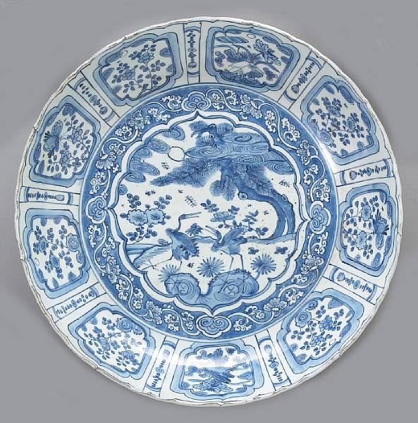 Appraisal: A large blue and white porcelain deep charger Wanli Period