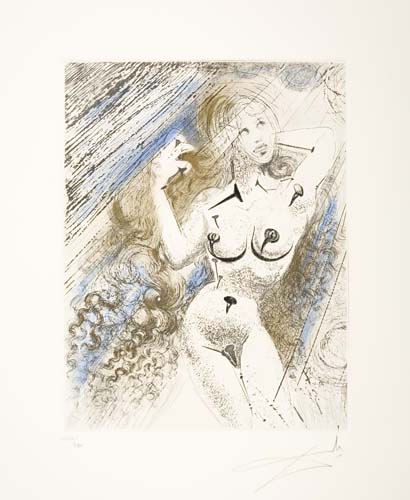 Appraisal: SALVADOR DAL Marilyn Heliogravure with drypoint and hand coloring in