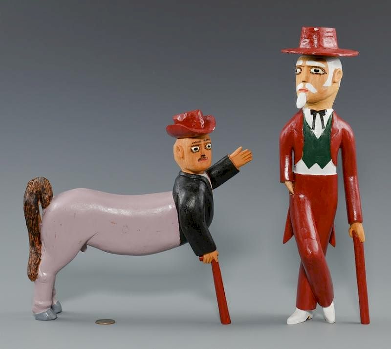 Appraisal: Sulton Rogers Carvings Man and Centaur Two Sulton Rogers Mississippi