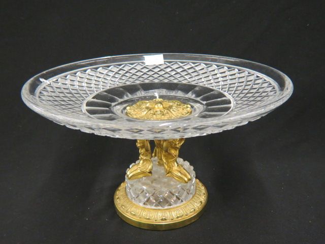 Appraisal: Fine French Bronze Cut Crystal Centerpieces a trio of figures