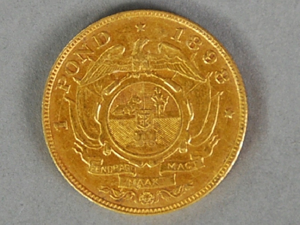 Appraisal: ZUID AFRIKAANSCHE REPUBLIEK LATE NINETEENTH CENTURY GOLD ONE POND COIN