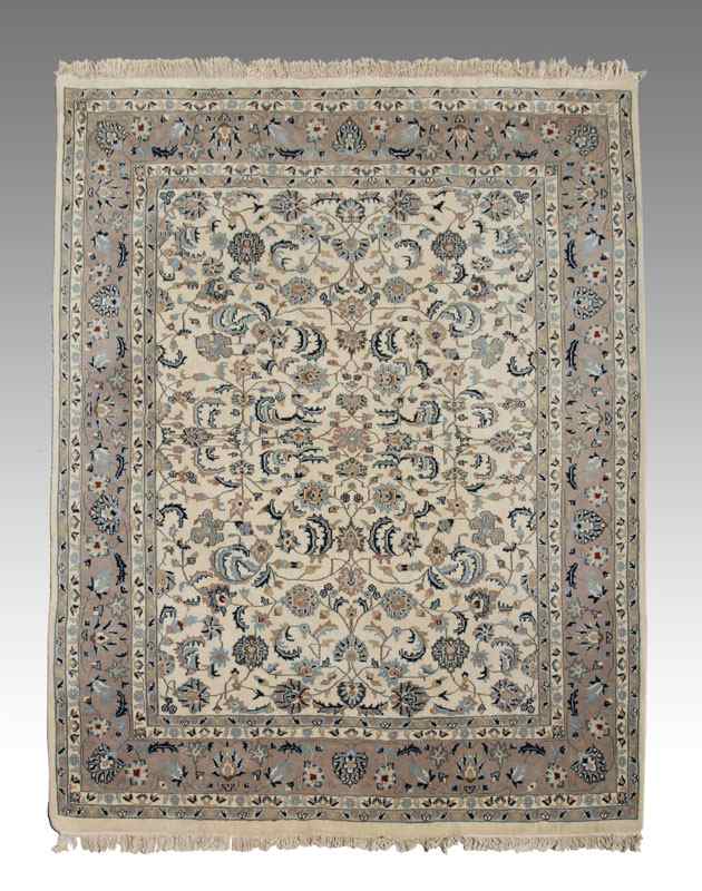 Appraisal: SINO-PERSIAN HAND KNOTTED WOOL RUG ' x ' This rug