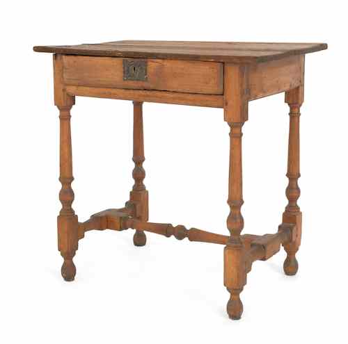 Appraisal: Continental William Mary pine tavern table ca with a single