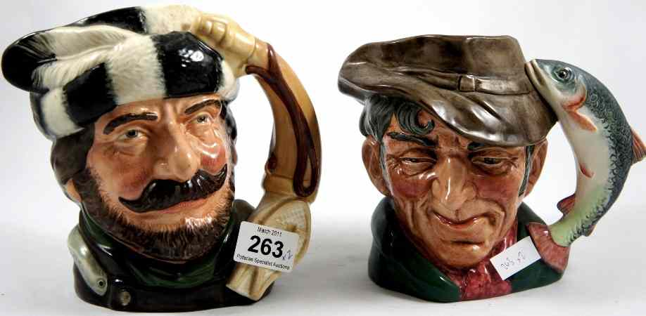 Appraisal: Royal Doulton Large Character Jugs Trapper D and The Poacher