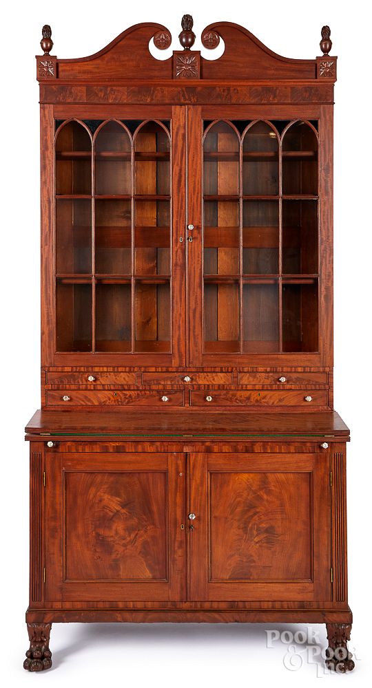 Appraisal: Philadelphia late Federal mahogany secretary Philadelphia late Federal mahogany secretary