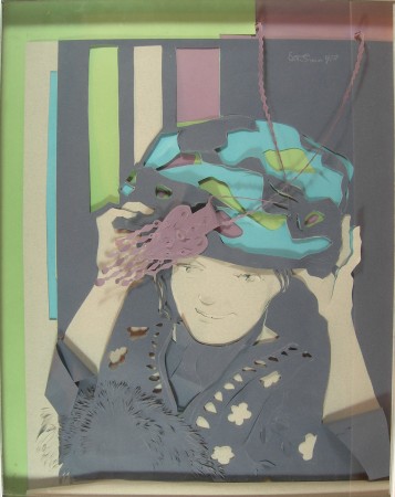 Appraisal: EDITH SIMON SCOTTISH - TRYING ON HAT Scalpel painting signed