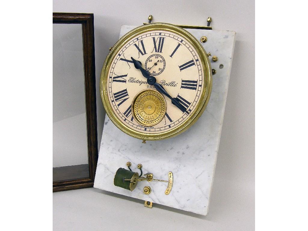 Appraisal: Red marble and gilt metal mounted two train table clock