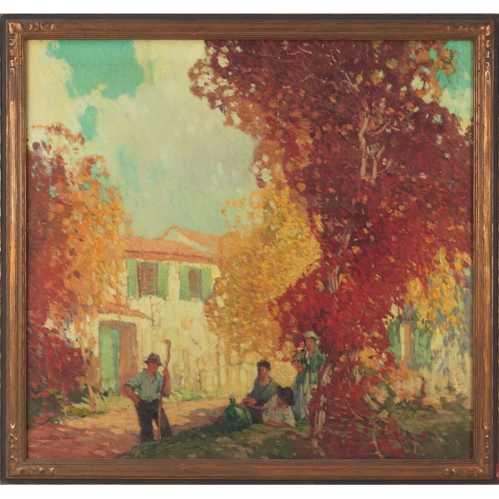 Appraisal: Frederic M Grant American - ''Autumn Landscape with Figures ''c