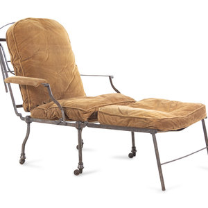 Appraisal: A Victorian Steel Adjustable Lounge Chair Late th Century Height