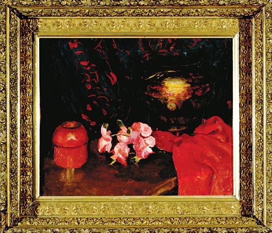 Appraisal: Continental school late th century STILL LIFE-ROSES AND ORIENTAL BOWL