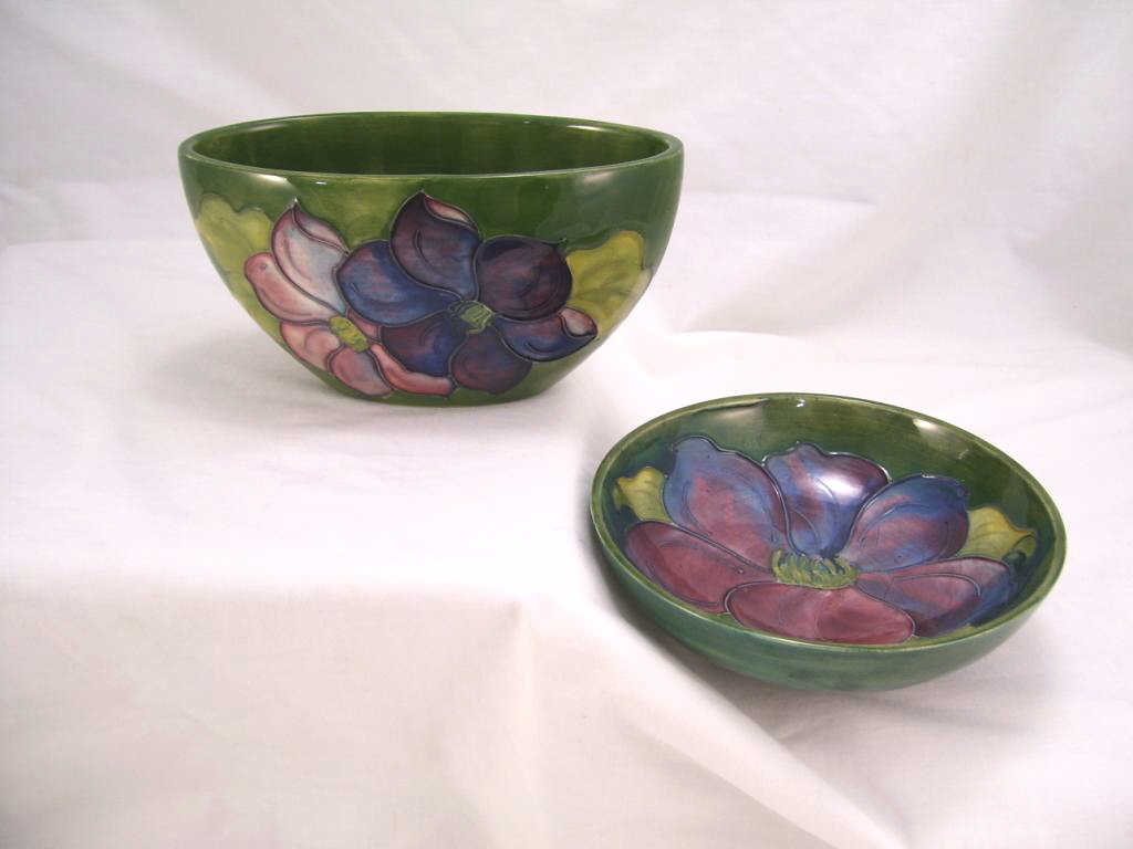 Appraisal: pcs Moorcroft Pottery Lot includes Oval bowl measures high and