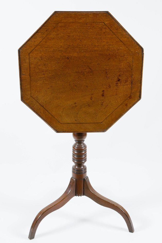 Appraisal: th c Federal Mahogany Tilt Top Candle Stand th Century