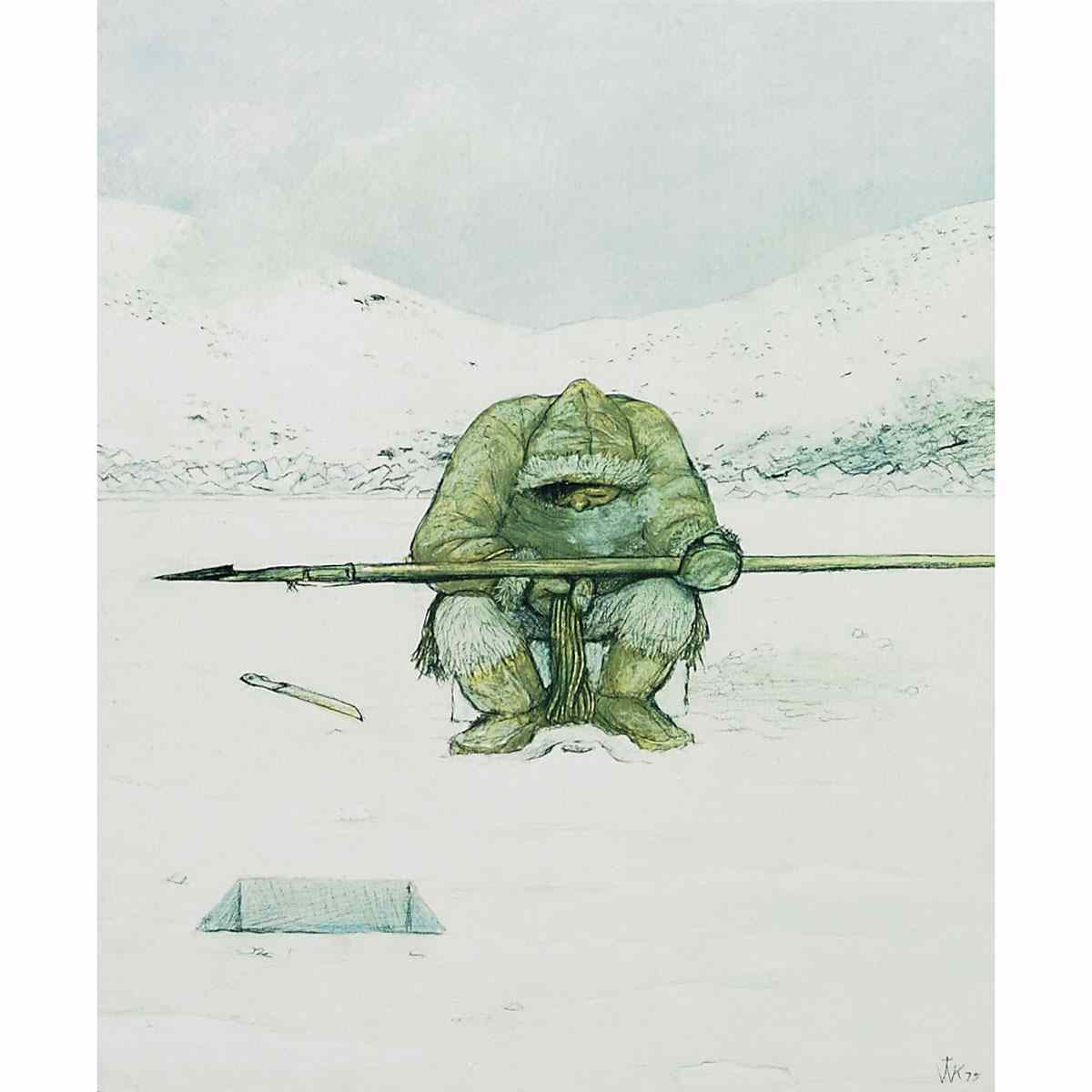 Appraisal: WILLIAM KURELEK R C A UNTITLED HUNTER WAITING AT BREATHING