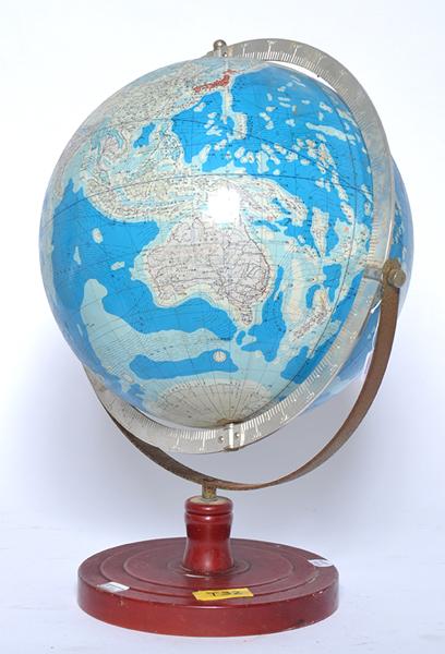 Appraisal: JAPANESE WORLD GLOBE ON PAINTED METAL STAND cm high JAPANESE