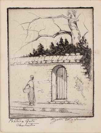 Appraisal: Elizabeth O'Neill Verner South Carolina - POSTERN GATES CHARLESTON etching