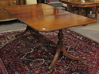 Appraisal: Duncan Phyfe style double pedestal dining table having a rectangular