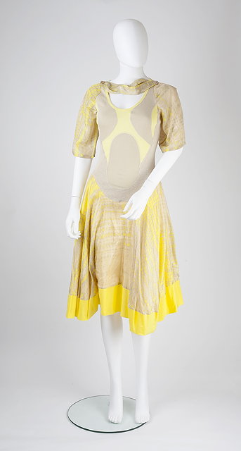 Appraisal: An Alexander McQueen yellow occasion dress with ribbed cotton bodice