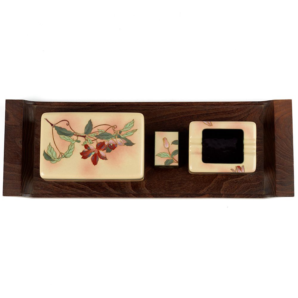 Appraisal: Ando Japanese Cloisonne Smoking Set Ando Jubei Japanese - Japanese