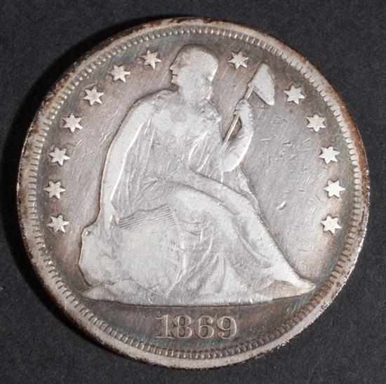 Appraisal: United States seated Liberty type silver dollar F- Estimate -