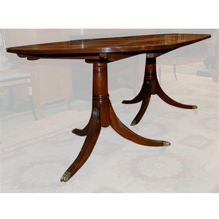 Appraisal: George III Style Double-Pedestal Mahogany Dining Table Estimate -