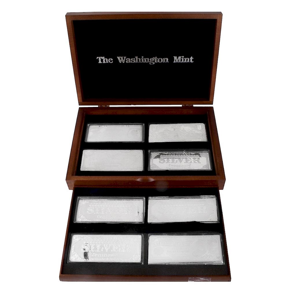 Appraisal: Silver lb Bars Eight Washington Mint Silver lb Bars -