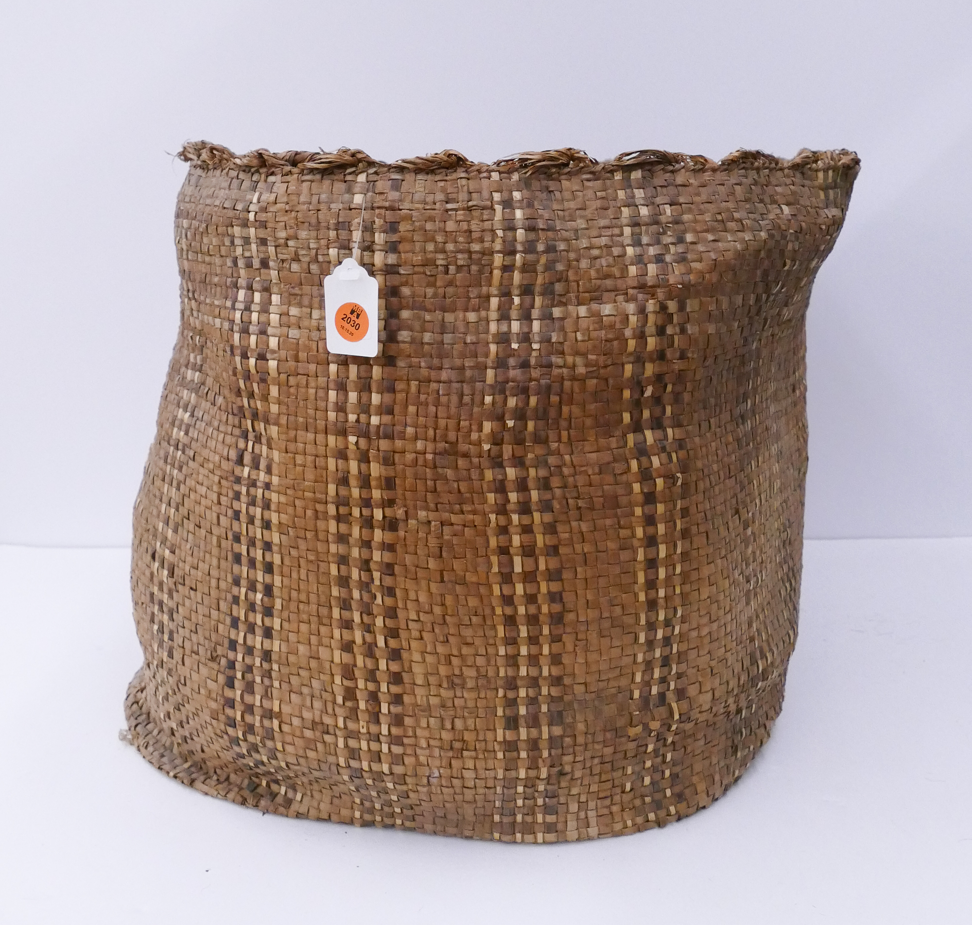 Appraisal: Large NW Coast Cedar Bark Basket- x ''