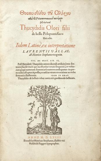 Appraisal: THUCYDIDES De bello Peloponnesiaco libri octo Geneva Henri Estienne parts