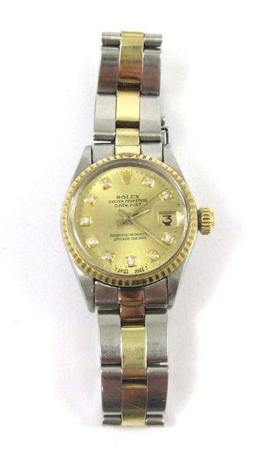 Appraisal: LADY'S ROLEX OYSTER PERPETUAL DATEJUST WRIST WATCH reference case c