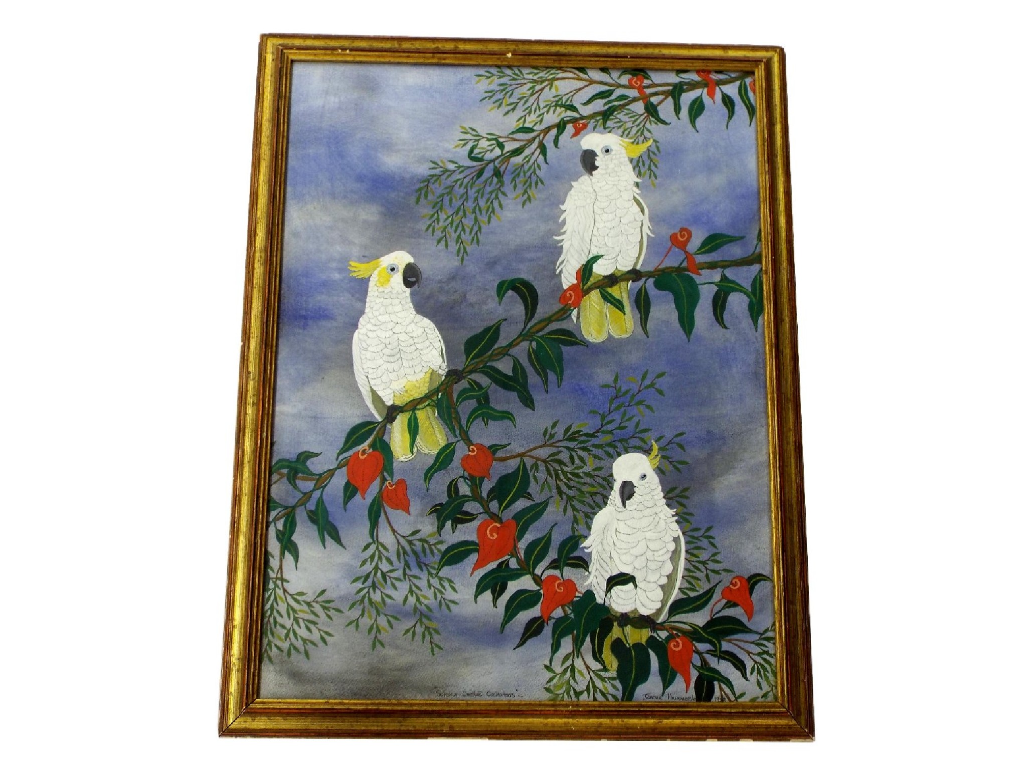 Appraisal: Oenone Hammersley th century American - 'Sulphur crested cockatoos' signed