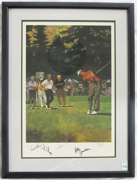 Appraisal: AUTOGRAPHED GOLF PRINT FRED MEYER CHALLENGE by Bart Forbes Autographed